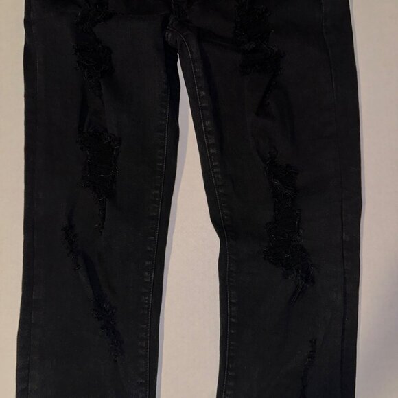 Kancan Black Distressed Mid Rise Straight Leg Womens‎ 11/29 - Picture 8 of 13
